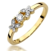 Złoty ażurowy pierścionek z Brylantami 0,12ct - żółte/białe złoto próby 585